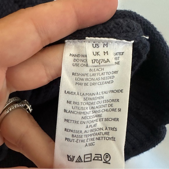 Free People Beach Hailee Waffle Knit Straight Skirt Womens Medium Navy - Picture 6 of 9